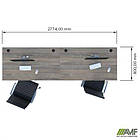 Стіл менеджера на 2 робочих місця. Комплект 20. В'яз Ліберті Димчастий. Чорний графіт, фото 2