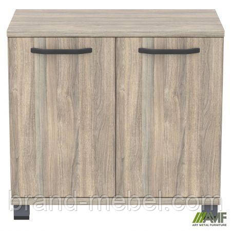 Тумба-помічник SIG-402 (800х420х750мм) Опори, ручки Чорний графіт/В'яз Ліберті Димчастий, фото 1