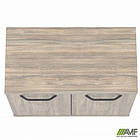 Тумба-помічник SIG-402 (800х420х750мм) Опори, ручки Чорний графіт/В'яз Ліберті Димчастий, фото 3