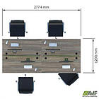 Стіл менеджера на 4 робочих місця. Комплект 15. В'яз Ліберті Димчастий. Чорний графіт, фото 2