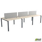 Стіл менеджера на 6 робочих місць. Комплект 13. В'яз Ліберті Димчастий. Чорний графіт, фото 5