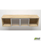 Полиця навісна скло Delta DL-523-1 (1418х330х384мм) Блеквуд Ячмінний / профіль білий, фото 4