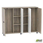 Шафа Locker SIG-606-1 (1850х420х1400мм) Чорний графіт/В'яз Ліберті Димчастий/Білий, фото 4