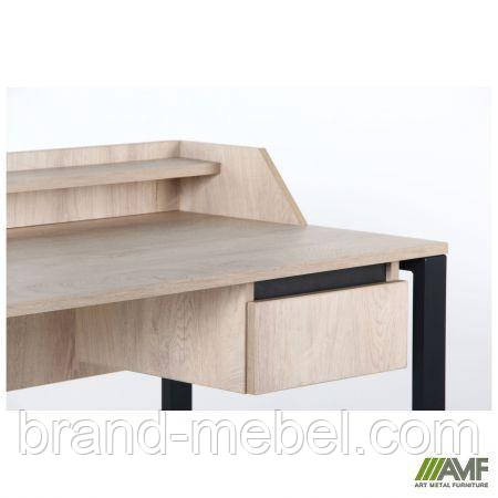 Стіл комп'ютерний Pluto Top SH (1200х600х750) Дуб Ендгрейн/Чорний графiт, фото 1