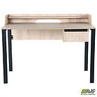 Стіл комп'ютерний Pluto Top SH (1200х600х750) Дуб Ендгрейн/Чорний графiт, фото 6