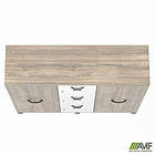 Шафа Locker SIG-606 (1450х420х1400мм) Чорний графіт/В'яз Ліберті Димчастий/Білий, фото 3