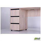 Стіл комп'ютерний Pluto ST L (1380х600х750) Дуб Ендгрейн/Чорний графiт, фото 9