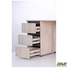 Стіл комп'ютерний Pluto ST L (1380х600х750) Дуб Ендгрейн/Чорний графiт, фото 10