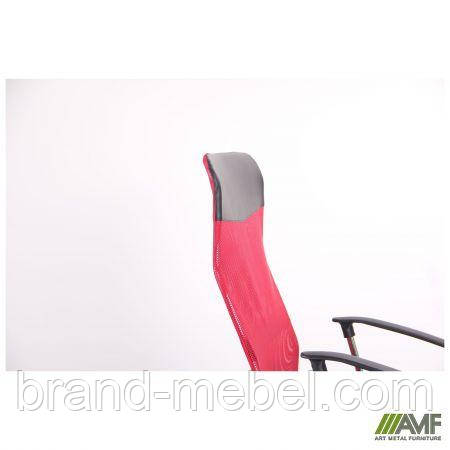 Крісло Ultra Хром сидіння А-1/спинка Сітка червона, вставка Скаден чорний, фото 1