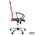 Крісло Ultra Хром сидіння А-1/спинка Сітка червона, вставка Скаден чорний, фото 8