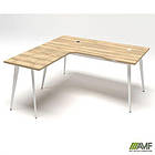 Робоче місце + USB Delta DL-102 (1590х1600х750мм) Блеквуд Ячмінний / Каркас білий, фото 5