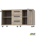 Тумба мобільна SIG-401-1 (1200х600х630мм) Ручки Чорний/В'яз Ліберті Димчастий, фото 4