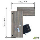 Стіл керівника. Комплект 10. В'яз Ліберті Димчастий. Чорний графіт, фото 2