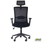 Крісло Uran Black HR сидіння Нест-01 чорна/спинка Сітка SL-00 чорна, фото 7