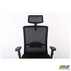 Крісло Uran Black HR сидіння Нест-01 чорна/спинка Сітка SL-00 чорна, фото 10