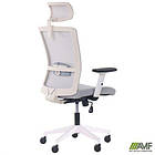 Крісло Uran White HR сидіння Нест-19 св.сіра/спинка Сітка SL-01 св.сіра, фото 9