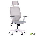 Крісло Lead White HR сидіння Нест-19 св.сіра/спинка Сітка SL-01 св.сіра, фото 6