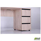 Стіл комп'ютерний Pluto ST R (1380х600х750) Дуб Ендгрейн/Чорний графiт, фото 9