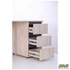 Стіл комп'ютерний Pluto ST R (1200х600х750) Дуб Ендгрейн/Чорний графiт, фото 10