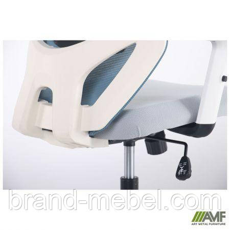 Крісло Lead White сидіння Нест-19 св.сіра/спинка Сітка SL-18 аквамарін, фото 1