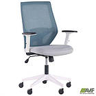 Крісло Lead White сидіння Нест-19 св.сіра/спинка Сітка SL-18 аквамарін, фото 6