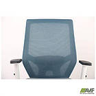 Крісло Lead White сидіння Нест-19 св.сіра/спинка Сітка SL-18 аквамарін, фото 10