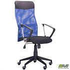 Крісло Ultra сидіння А-1/спинка Сітка синя, вставка Скаден чорний, фото 5