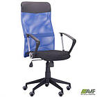 Крісло Ultra сидіння А-1/спинка Сітка синя, вставка Скаден чорний, фото 6