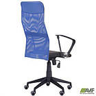 Крісло Ultra сидіння А-1/спинка Сітка синя, вставка Скаден чорний, фото 9