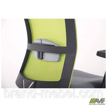 Крісло Uran Black сидіння Нест-08 сіра/спинка Сітка SL-06 салатова, фото 1