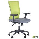 Крісло Uran Black сидіння Нест-08 сіра/спинка Сітка SL-06 салатова, фото 5