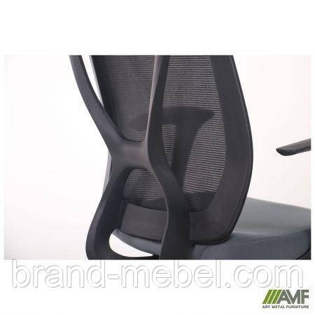 Крісло Nickel Black сидіння Нест-08 сіра/спинка Сітка SL-00 чорна, фото 1