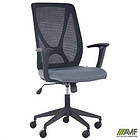 Крісло Nickel Black сидіння Нест-08 сіра/спинка Сітка SL-00 чорна, фото 6