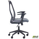 Крісло Nickel Black сидіння Нест-08 сіра/спинка Сітка SL-00 чорна, фото 8