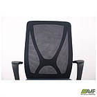 Крісло Nickel Black сидіння Нест-08 сіра/спинка Сітка SL-00 чорна, фото 10