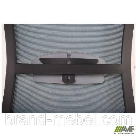 Крісло Uran Black HR сидіння Нест-19 св.сіра/спинка Сітка SL-18 аквамарін, фото 1