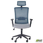 Крісло Uran Black HR сидіння Нест-19 св.сіра/спинка Сітка SL-18 аквамарін, фото 7