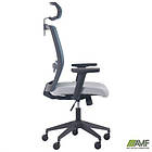 Крісло Uran Black HR сидіння Нест-19 св.сіра/спинка Сітка SL-18 аквамарін, фото 8