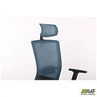 Крісло Uran Black HR сидіння Нест-19 св.сіра/спинка Сітка SL-18 аквамарін, фото 10