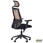 Крісло Lead Black HR сидіння Нест-01 чорна/спинка Сітка SL-02 беж, фото 9