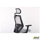 Крісло Lead Black HR сидіння Нест-19 св.сіра/спинка Сітка SL-01 св.сіра, фото 2