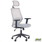 Крісло Lead Black HR сидіння Нест-19 св.сіра/спинка Сітка SL-01 св.сіра, фото 5