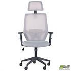 Крісло Lead Black HR сидіння Нест-19 св.сіра/спинка Сітка SL-01 св.сіра, фото 7