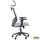 Крісло Lead Black HR сидіння Нест-19 св.сіра/спинка Сітка SL-01 св.сіра, фото 8