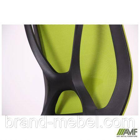 Крісло Nickel Black сидіння Сідней-20/спинка Сітка SL-06 салатова, фото 1