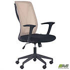 Крісло Nickel Black сидіння Нест-01 чорна/спинка Сітка SL-02 беж, фото 6