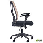 Крісло Nickel Black сидіння Нест-01 чорна/спинка Сітка SL-02 беж, фото 7