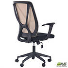 Крісло Nickel Black сидіння Нест-01 чорна/спинка Сітка SL-02 беж, фото 9