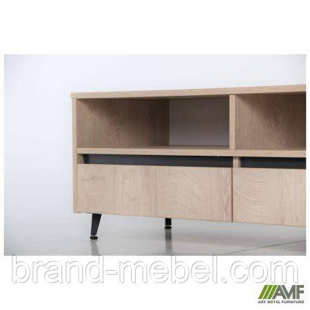 Тумба под ТВ Pluto TV-1 (1200х450х500) Дуб Ендгрейн/Чорний графіт, фото 1