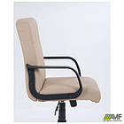 Крісло Фаворит Пластик на механізмі гойдання Шкірозамінник бежевий, фото 2